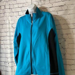 Be Inspired Blue & Black Lightweight Athletic Jacket with Pockets - size 1X